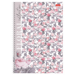 Тетрадь А4 80 л., HATBER, гребень, клетка, матовая ламинация, &laquo;Floral collection&raquo; (микс в спайке), 082972