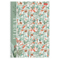 Тетрадь А4 80 л., HATBER, гребень, клетка, матовая ламинация, &laquo;Floral collection&raquo; (микс в спайке), 082972