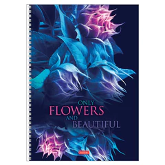 Тетрадь А4 96 л., HATBER, гребень, клетка, обложка картон, &laquo;Beautiful flowers&raquo; (микс в спайке), 086261