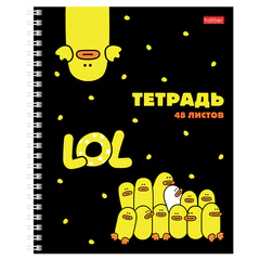 Тетрадь А5 48 л., HATBER гребень, клетка, выборочный лак, &laquo;Мы &mdash; утята!&raquo; (микс в спайке), 079683
