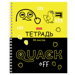 Тетрадь А5 48 л., HATBER гребень, клетка, выборочный лак, &laquo;Мы &mdash; утята!&raquo; (микс в спайке), 079683
