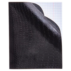 Тетрадь бумвинил А5 48 л., скоба, офсет №1, клетка, с полями, &laquo;ЧЕРНАЯ Metallic&raquo;, CROCO, HATBER, 072232