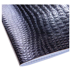 Тетрадь бумвинил А5 48 л., скоба, офсет №1, клетка, с полями, &laquo;ЧЕРНАЯ Metallic&raquo;, CROCO, HATBER, 072232