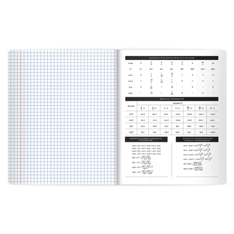 Тетрадь предметная BLACK MODE 48 л., пластиковая обложка, АЛГЕБРА, клетка, подсказ, BRAUBERG, 405514 - фото 5