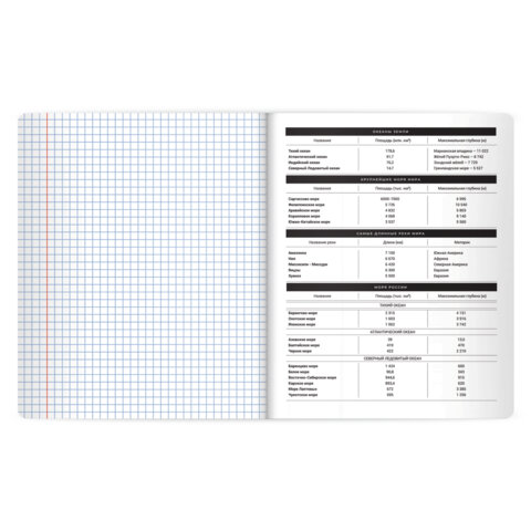 Тетрадь предметная BLACK MODE 48 л., пластиковая обложка, ГЕОГРАФИЯ, клетка, подсказ, BRAUBERG, 405518 - фото 5