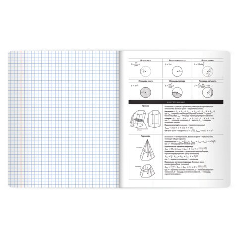 Тетрадь предметная BLACK MODE 48 л., пластиковая обложка, ГЕОМЕТРИЯ, клетка, подсказ, BRAUBERG, 405519 - фото 5
