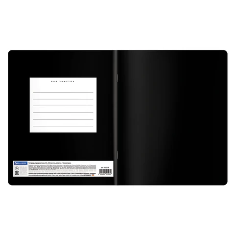 Тетрадь предметная BLACK MODE 48 л., пластиковая обложка, ГЕОМЕТРИЯ, клетка, подсказ, BRAUBERG, 405519 - фото 6