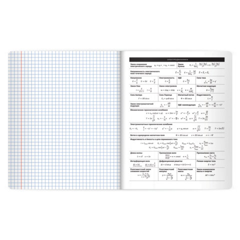 Тетрадь предметная BLACK MODE 48 л., пластиковая обложка, ФИЗИКА, клетка, подсказ, BRAUBERG, 405524 - фото 5