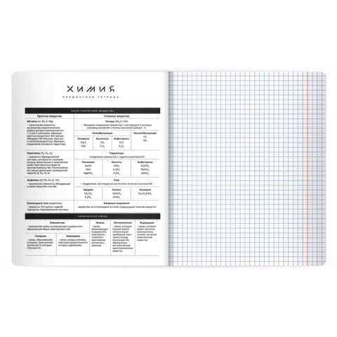 Тетрадь предметная BLACK MODE 48 л., пластиковая обложка, ХИМИЯ, клетка, подсказ, BRAUBERG, 405525 - фото 4