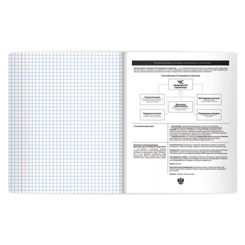 Тетрадь предметная BLACK MODE 48 л., пластиковая обложка, ОБЗР, клетка, подсказ, BRAUBERG, 405526 - фото 5