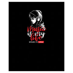Тетрадь А5 48 л. HATBER, скоба, клетка, выборочный лак, &laquo;Music is my life&raquo; (микс в спайке), 091471