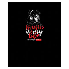 Тетрадь А5 48 л. HATBER, скоба, клетка, выборочный лак, &laquo;Music is my life&raquo; (микс в спайке), 091471