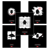 Тетрадь обложка пластик, А5 48л. скоба, клетка, HATBER, "Кот-самурай" (микс в спайке), 091461