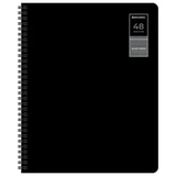 Тетради ДЭК А5 48 л. КОМПЛЕКТ 4 шт., BRAUBERG, гребень, клетка, 80 г/м, Soft-Touch, "Black Classic", 405578