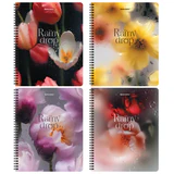 Тетради ДЭК А5 48 л. КОМПЛЕКТ 4 шт., BRAUBERG, гребень, клетка, 80 г/м<sup>2</sup>, Soft-Touch, "Aesthetics", 405580