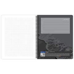 Тетради ДЭК А5 96 л. КОМПЛЕКТ 4 шт., BRAUBERG, гребень, клетка, 80 г/<wbr/>м<sup>2</sup>, Soft-Touch, &laquo;Black Classic&raquo;, 405581