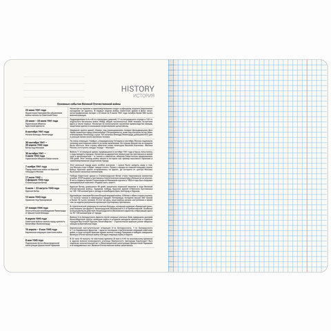 Тетрадь предметная "BLOSSOM" 48 л., рельефный картон, ИСТОРИЯ, клетка, подсказки, BRAUBERG, 405597