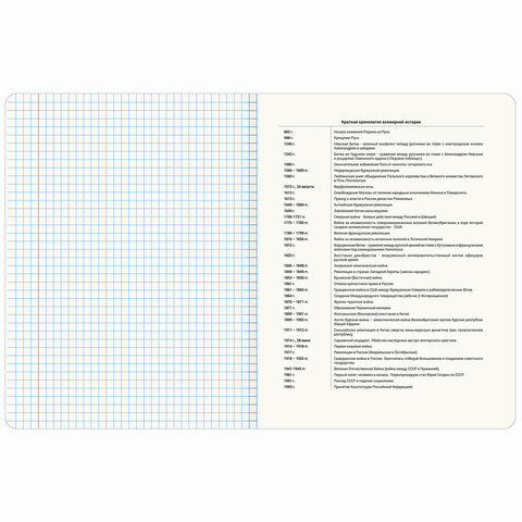 Тетрадь предметная "BLOSSOM" 48 л., рельефный картон, ИСТОРИЯ, клетка, подсказки, BRAUBERG, 405597