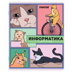 Тетради предметные, КОМПЛЕКТ 12 ПРЕДМЕТОВ, 48 л., TWIN-лак, FUNSTER (ФАНСТЕР), МЕМНЫЕ КОТЫ, 405604