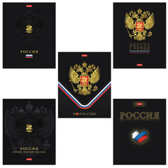 Тетрадь А5 48 л., HATBER, скоба, клетка, матовая ламинация, 3D-фольга, 3D-лак, Россия (микс), 093210