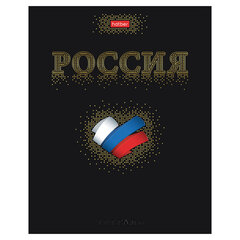 Тетрадь А5 48 л., HATBER, скоба, клетка, матовая ламинация, 3D-фольга, 3D-лак, Россия (микс), 093210
