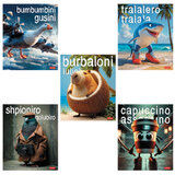 Тетрадь А5 48 л., HATBER, скоба, клетка, обложка картон, Brain rot content (микс в спайке), 093131