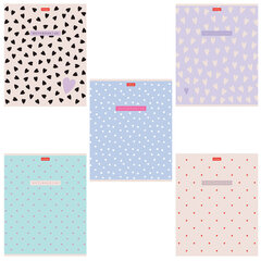 Тетрадь А5 48 л., HATBER, скоба, клетка, обложка картон, тиснение, LOVE IS... (микс в спайке), 093099