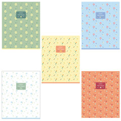 Тетрадь А5 48 л., HATBER, скоба, клетка, обложка картон, тиснение, Цветочный орнамент (микс), 092867