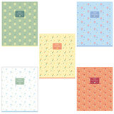 Тетрадь А5 48 л., HATBER, скоба, клетка, обложка картон, тиснение, Цветочный орнамент (микс), 092867