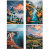 Тетрадь А4 96 л. STAFF "College" гребень, клетка, офсет №2 ЭКОНОМ, обложка картон, ПРИРОДА, 405619