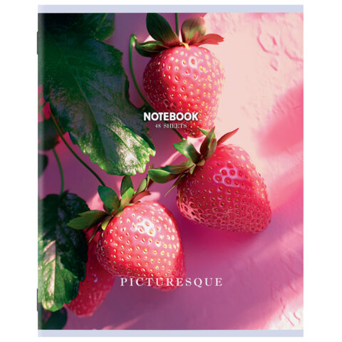 Тетрадь А5 48 л. STAFF "College", скоба, клетка, офсет №2 ЭКОНОМ, обложка картон, "ПРИРОДА", 405626