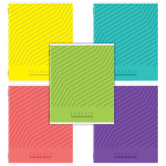 Тетрадь А5 48 л. STAFF &laquo;College&raquo;, скоба, линия, офсет №2 ЭКОНОМ, обложка картон, &laquo;ЯРКАЯ&raquo;, 405628