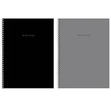 Тетрадь А4, 120 л., BRAUBERG, гребень, клетка, матовая ламинация, "Minimal Classic", 405640