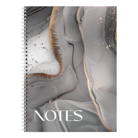 Тетрадь А4, 120 л., BRAUBERG, гребень, клетка, глянцевый лак, "Мрамор", 405641 - фото 5