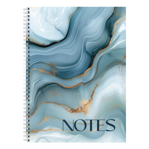 Тетрадь А4, 120 л., BRAUBERG, гребень, клетка, глянцевый лак, "Мрамор", 405641 - фото 4