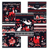 Тетрадь А5, 48 л., BRAUBERG, скоба, клетка, TWIN-лак, "Орнамент из сказки" (микс в спайке), 405650