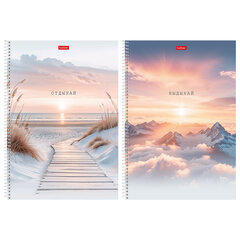 Тетрадь А4 96 л., HATBER, спираль, клетка, матовая ламинация, &laquo;В моменте&raquo; (микс в спайке), 093591