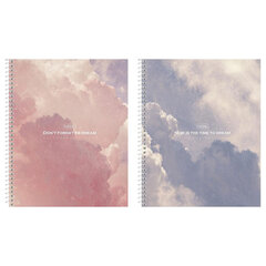 Тетрадь А5 96 л., HATBER, спираль, клетка, матовая ламинация, &laquo;Dream&raquo; (микс в спайке), 093671