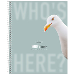 Тетрадь А5 96 л., HATBER, спираль, клетка, матовая ламинация, &laquo;Кто здесь?&raquo; (микс в спайке), 093670