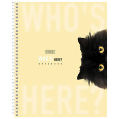 Тетрадь А5 96 л., HATBER, спираль, клетка, матовая ламинация, &laquo;Кто здесь?&raquo; (микс в спайке), 093670