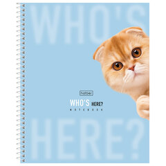 Тетрадь А5 96 л., HATBER, спираль, линия, матовая ламинация, &laquo;Кто здесь?&raquo; (микс в спайке), 093672