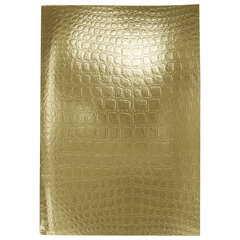 Тетрадь бумвинил А4 96 л., скоба, офсет №1, клетка, ЗОЛОТО, &laquo;Metallic&raquo;, тиснение CROCO, HATBER, 072786