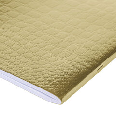 Тетрадь бумвинил А4 96 л., скоба, офсет №1, клетка, ЗОЛОТО, &laquo;Metallic&raquo;, тиснение CROCO, HATBER, 072786