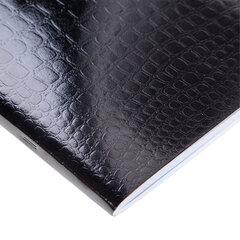 Тетрадь бумвинил А4 96 л., скоба, офсет №1, клетка, ЧЕРНАЯ, &laquo;Metallic&raquo;, тиснение CROCO, HATBER, 072787