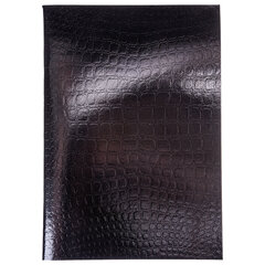 Тетрадь бумвинил А4 96 л., скоба, офсет №1, клетка, ЧЕРНАЯ, &laquo;Metallic&raquo;, тиснение CROCO, HATBER, 072787