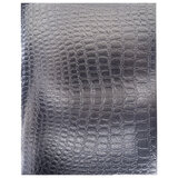 Тетрадь бумвинил А5 48 л., скоба, офсет №1, клетка, с полями, СЕРЕБРО, "Metallic", тиснение CROCO, HATBER, 071931, 48Т5бвВ1