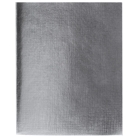Тетрадь бумвинил А5 48 л., скоба, офсет №1, клетка, с полями, СЕРЕБРО, "Metallic", HATBER, 058960, 48Т5бвВ1