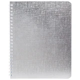 Тетрадь бумвинил А5 96 л., гребень, офсет №1, клетка, СЕРЕБРО, "Metallic", HATBER, 058964