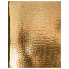 Тетрадь бумвинил А5 96 л., скоба, офсет №1, клетка, с полями, HATBER, ЗОЛОТО, &laquo;Metallic&raquo;, тиснение CROCO, 072798