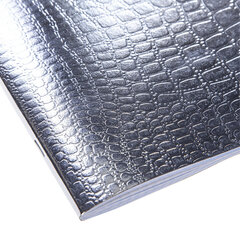 Тетрадь бумвинил А5 96 л., скоба, офсет №1, клетка, с полями, HATBER, СЕРЕБРО, &laquo;Metallic&raquo;, тиснение CROCO, 072799